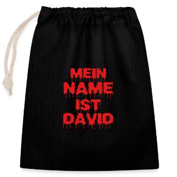 David - Sac cadeau en coton avec cordon (25 x 30 cm) - noir - Devant