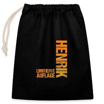 Henrik - Verschließbarer Geschenkbeutel aus Baumwolle (25x30cm) - Schwarz - Vorne