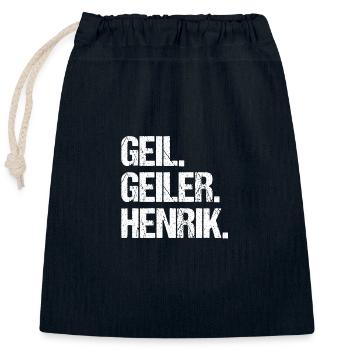 Henrik - Verschließbarer Geschenkbeutel aus Baumwolle (25x30cm) - Navy - Vorne