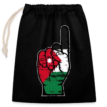 Drapeau jordanien numéro 1 utilisé - Sac cadeau en coton avec cordon (25 x 30 cm) - noir - Devant
