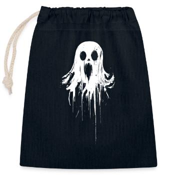 Funny Bed Sheet Ghost - Closable cotton gift bag (25x30cm) - navy - Front