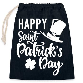 Alles Gute zum St. Patrick's Day Irischer Klee Geschenk - Verschließbarer Geschenkbeutel aus Baumwolle (25x30cm) - Navy - Vorne