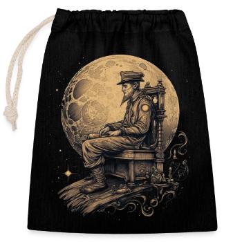 Steampunk en chaise Star Journey Golden Moon - Sac cadeau en coton avec cordon (25 x 30 cm) - noir - Devant