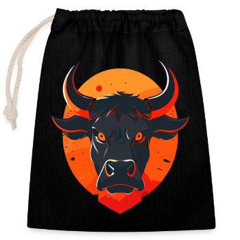Bull Bull Buffalo - Closable cotton gift bag (25x30cm) - black - Front