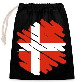 Flag of Denmark Scandinavia Danish Flag Travel - Closable cotton gift bag (25x30cm) - black - Front
