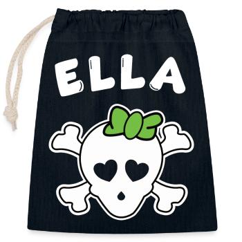 Pirate Ella Design for Girls and Women - Closable cotton gift bag (25x30cm) - navy - Front