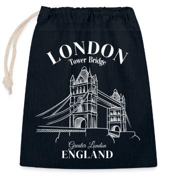 London Tower Bridge England Great London - Verschließbarer Geschenkbeutel aus Baumwolle (25x30cm) - Navy - Vorne