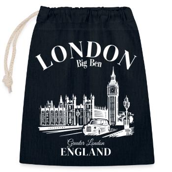London Great Britain England - Closable cotton gift bag (25x30cm) - navy - Front