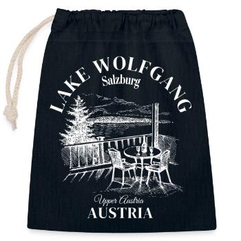Lake Wolfgang, Austria, Upper Austria - Closable cotton gift bag (25x30cm) - navy - Front