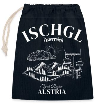 Ischgl Österreich, Autriche, Région du Tyrol - Sac cadeau en coton avec cordon (25 x 30 cm) - bleu marine - Devant
