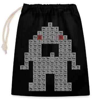 Periodic table - Closable cotton gift bag (25x30cm) - black - Front
