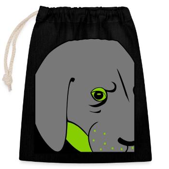Dog - Closable cotton gift bag (25x30cm) - black - Front