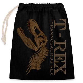 T-Rex Crâne marron - Sac cadeau en coton avec cordon (25 x 30 cm) - noir - Devant