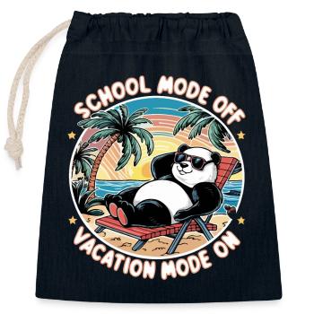 Dernier jour des vacances scolaires mode - Sac cadeau en coton avec cordon (25 x 30 cm) - bleu marine - Devant