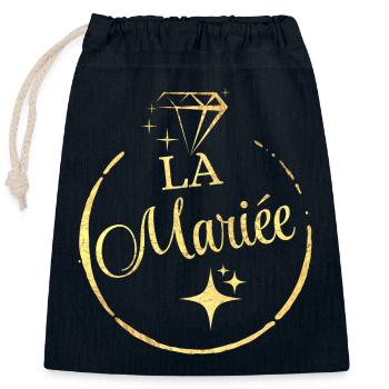 The Golden Bride - Closable cotton gift bag (25x30cm) - navy - Front