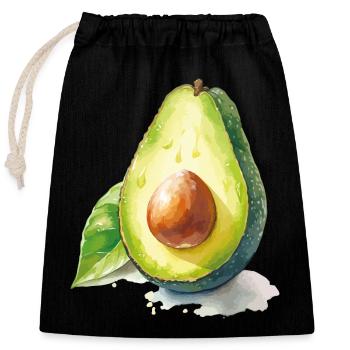 Avocado - Closable cotton gift bag (25x30cm) - black - Front