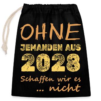 2028 - Closable cotton gift bag (25x30cm) - black - Front