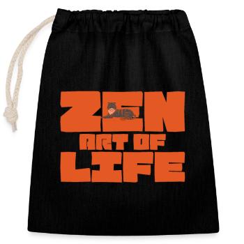 Zen art of life - Closable cotton gift bag (25x30cm) - black - Front