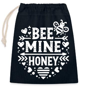 abeille mon miel blanc - Sac cadeau en coton avec cordon (25 x 30 cm) - bleu marine - Devant