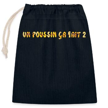 Leopard text on black background - Closable cotton gift bag (25x30cm) - navy - Front
