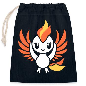 Phoenix - Closable cotton gift bag (25x30cm) - navy - Front