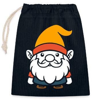Zwerg - Verschließbarer Geschenkbeutel aus Baumwolle (25x30cm) - Navy - Vorne