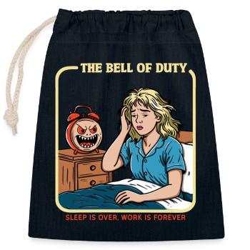 La cloche du devoir - Sac cadeau en coton avec cordon (25 x 30 cm) - bleu marine - Devant