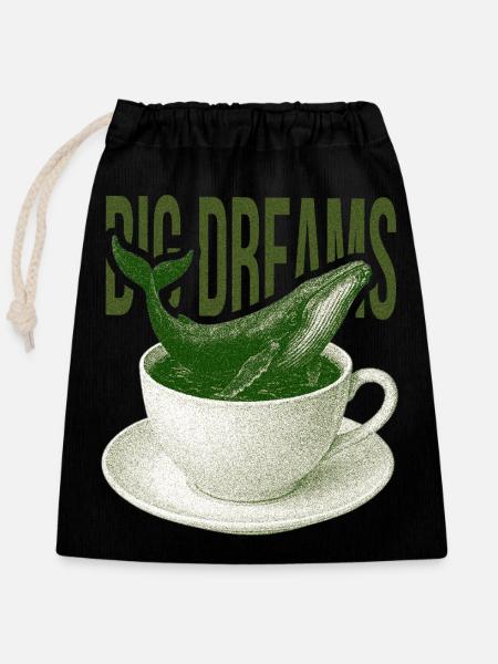 Dreams Tide Cup - Verschließbarer Geschenkbeutel aus Baumwolle (25x30cm) - Schwarz