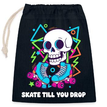 Skeleton Roller Neon Groove - Closable cotton gift bag (25x30cm) - navy - Front