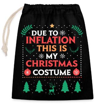Weihnachten Inflation Kostüm - Verschließbarer Geschenkbeutel aus Baumwolle (25x30cm) - Schwarz - Vorne
