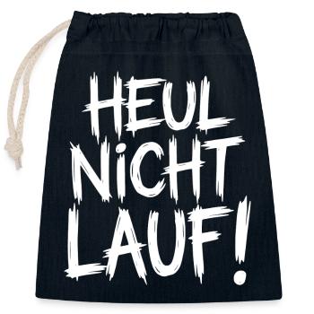 Heul nicht Lauf! - Verschließbarer Geschenkbeutel aus Baumwolle (25x30cm) - Navy - Vorne