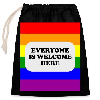 LGBT safe space rainbow flag - Closable cotton gift bag (25x30cm) - black - Front
