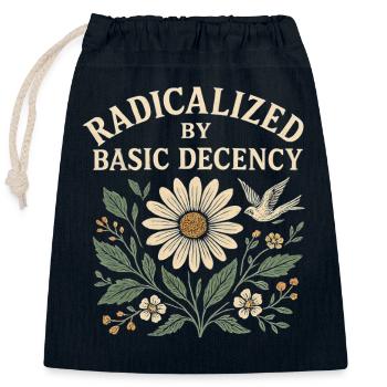 Basic Decency Statement for Do-Gooders - Closable cotton gift bag (25x30cm) - navy - Front