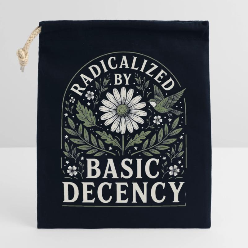 Radicalized by Basic Decency Vintage Blumen Design Verschließbarer Geschenkbeutel aus Baumwolle (25x30cm)