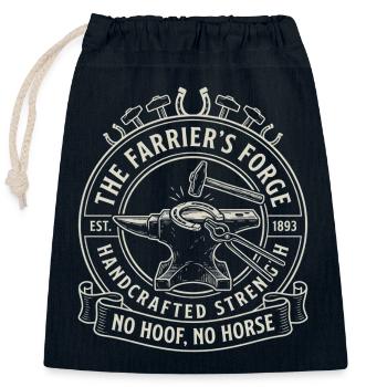 The Farrier's Forge - No Hoof No Horse Craft - Closable cotton gift bag (25x30cm) - navy - Front