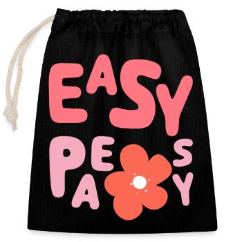 Easy Peasy Shirt – Cute Flower Aesthetic - Verschließbarer Geschenkbeutel aus Baumwolle (25x30cm) - Schwarz - Vorne