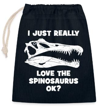 Crâne fossile de Spinosaurus - Sac cadeau en coton avec cordon (25 x 30 cm) - bleu marine - Devant