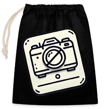 Keine Kamera erlaubt Icon-Design - Verschließbarer Geschenkbeutel aus Baumwolle (25x30cm) - Schwarz - Vorne