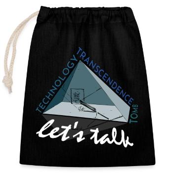 Pyramide : Tombe, Technologie, Transcendance - Sac cadeau en coton avec cordon (25 x 30 cm) - noir - Devant