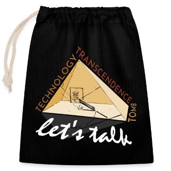 Pyramide : Tombe, Technologie, Transcendance ? - Sac cadeau en coton avec cordon (25 x 30 cm) - noir - Devant