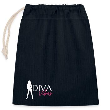 Diva Vibes - Mindset - Closable cotton gift bag (25x30cm) - navy - Front