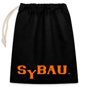 sybau - Closable cotton gift bag (25x30cm) - black - Front