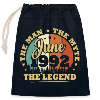 Juin 1992, 31 Ans Anniversaire Hommes femmes - Sac cadeau en coton avec cordon (25 x 30 cm) - bleu marine - Devant