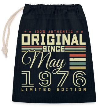 Gift Anniversaire Mai 1976, Gift May 1976 - Verschließbarer Geschenkbeutel aus Baumwolle (25x30cm) - Navy - Vorne