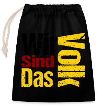 Wir_SInd_Das_Volk - Verschließbarer Geschenkbeutel aus Baumwolle (25x30cm) - Schwarz - Vorne