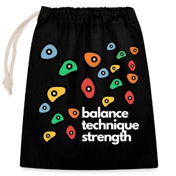 Bouldering - Closable cotton gift bag (25x30cm) - black - Front
