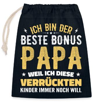 Bonus Papa Stiefvater Bonuspapa Vater Geschenk - Verschließbarer Geschenkbeutel aus Baumwolle (25x30cm) - Navy - Vorne