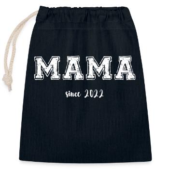 Mom 2022 - Closable cotton gift bag (25x30cm) - navy - Front