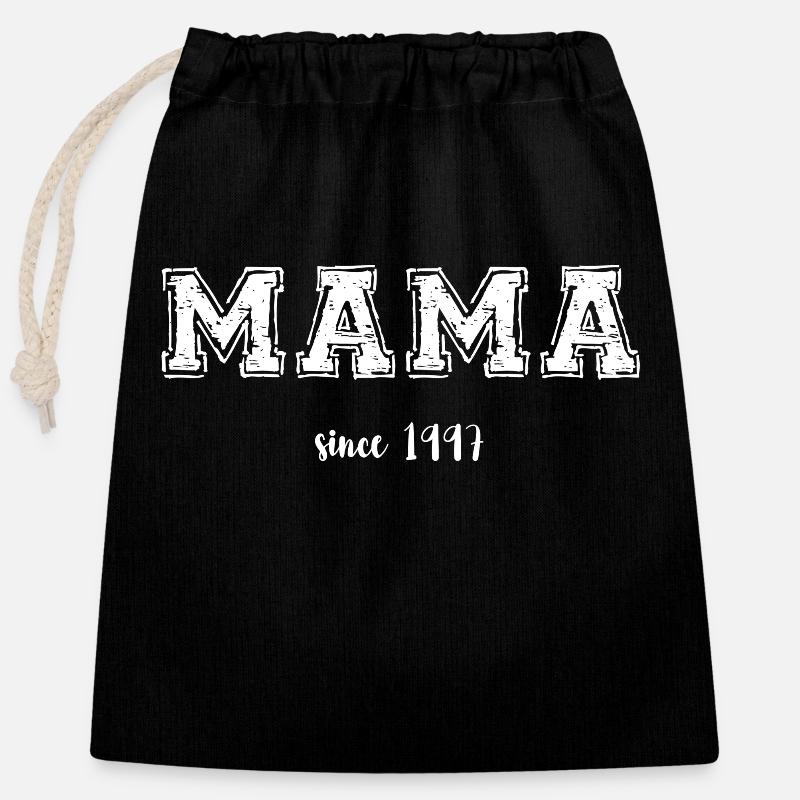 Maman 1997 - Sac cadeau en coton avec cordon (25 x 30 cm) - noir