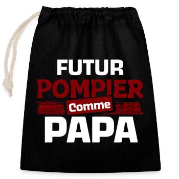 Bodysuit baby future firefighter t-shirt kids - Closable cotton gift bag (25x30cm) - black - Front
